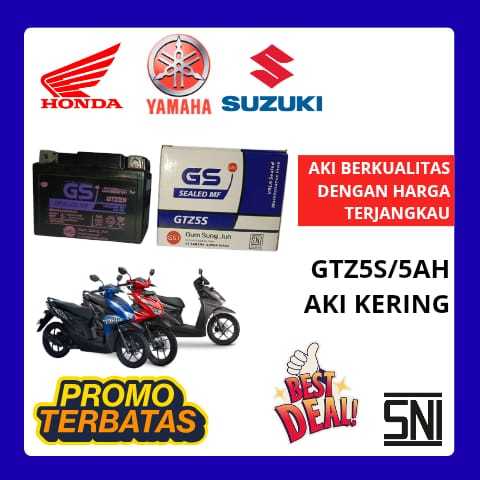 Aki Motor BEAT Aki Kering Accu Kering MF GTZ5S