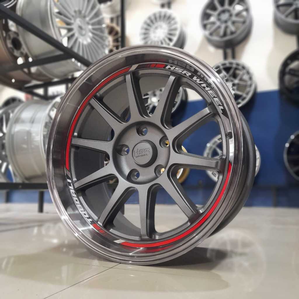 [1SET 4PCS] Velg Racing HSR 17" Sandy Shadow Grey