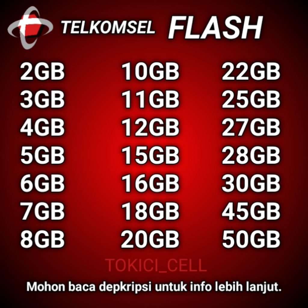 Kuota Flash Telkomsel Nasional internet data Semua Zona 30 hari 24 Jam