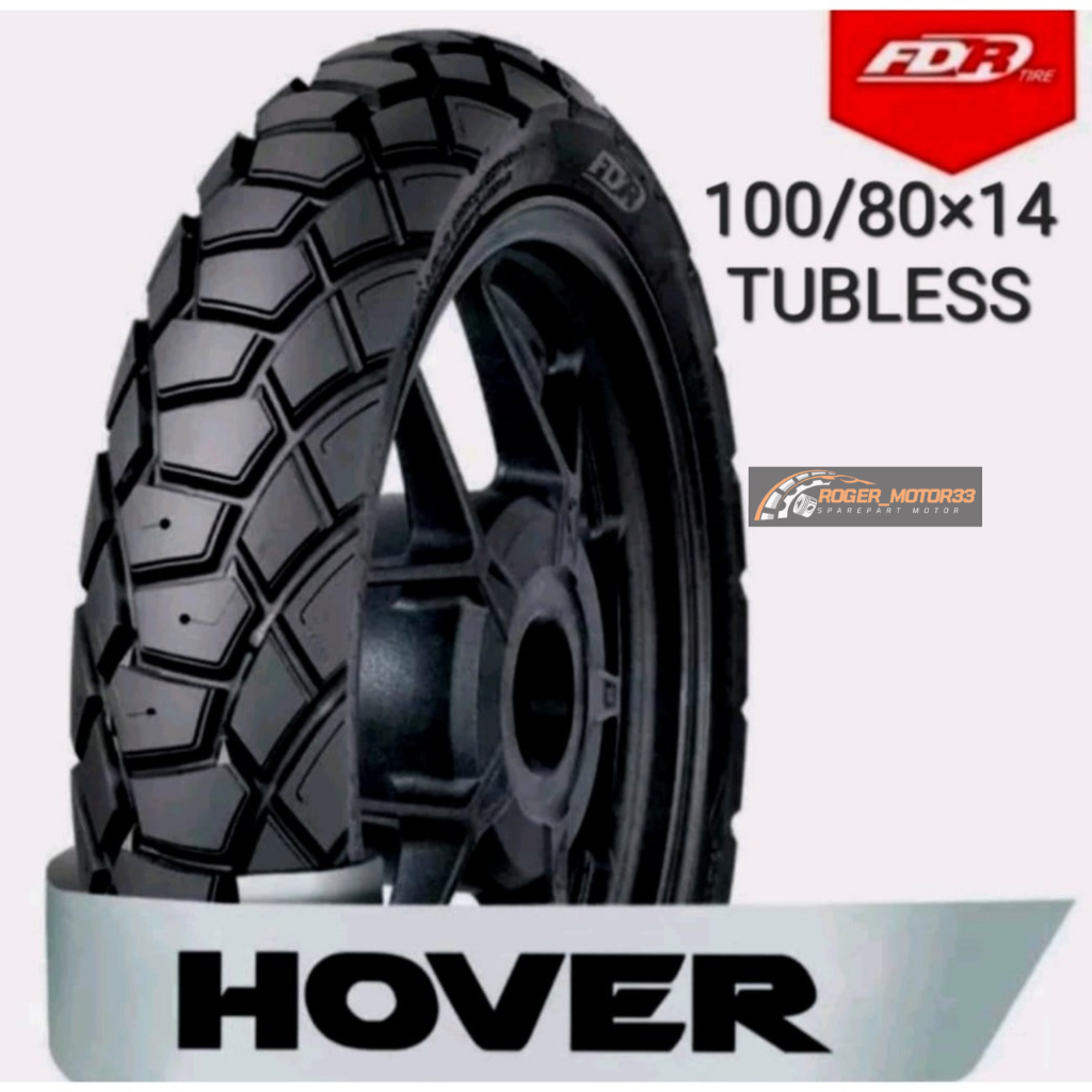 BAN LUAR FDR TUBELESS 100/80-14 HOVER