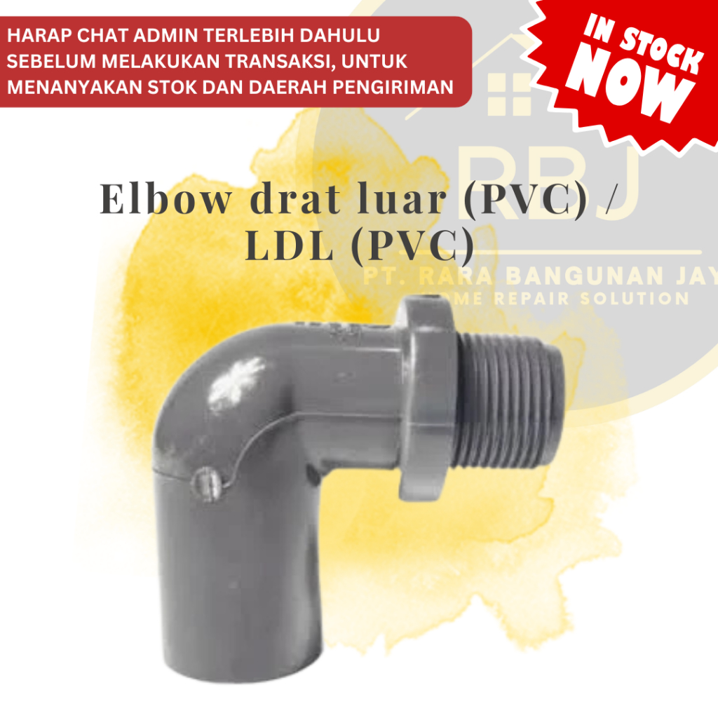 SAMBUNGAN PIPA ELBOW DRAT LUAR PVC / LDL PVC