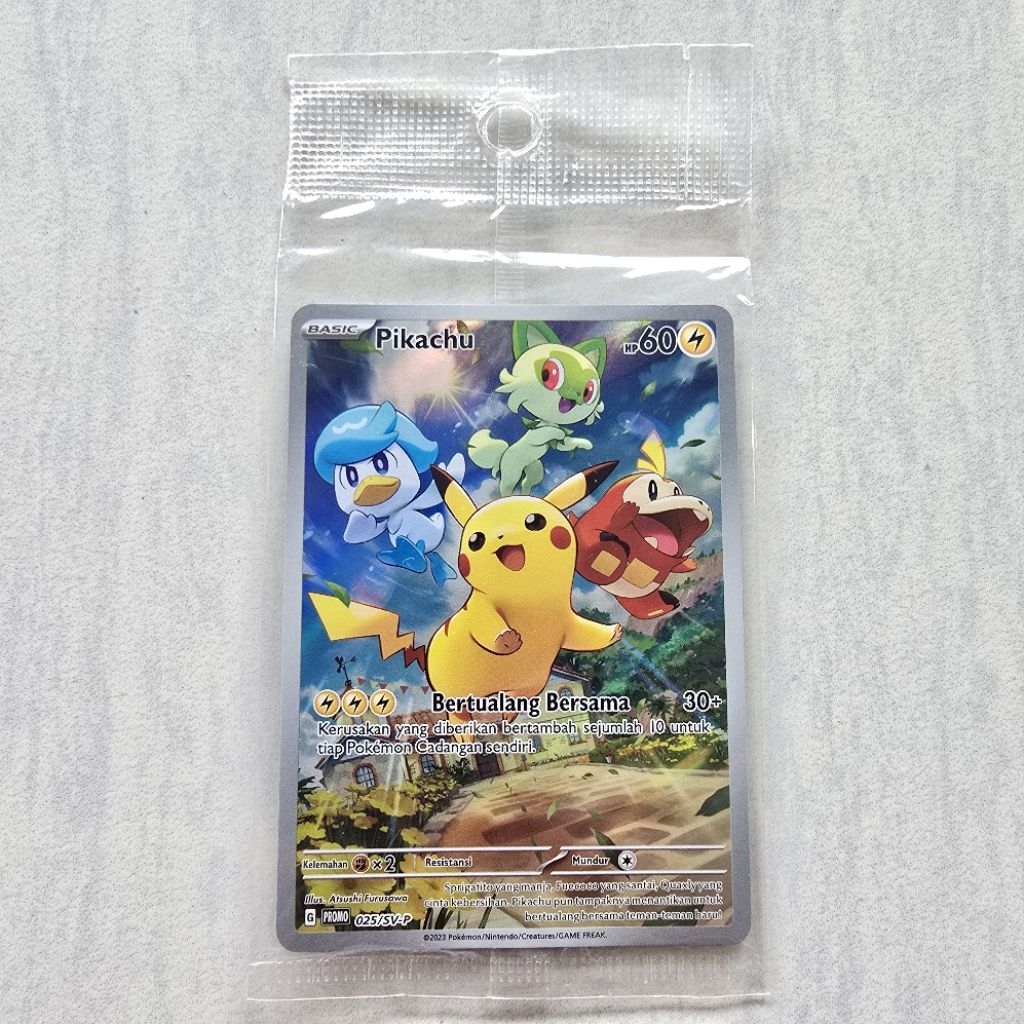 Pikachu Bertualang Bersama Promo Paldea 025/SV-P - Kartu Pokemon TCG Indonesia