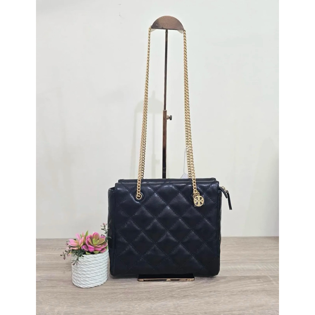 TB WILLA SMALL TOTE SHOULDER BAG BLACK