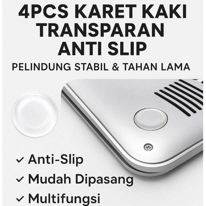 Rubber Feet Bening Anti Slip Alas Dudukan Bantalan Karet Kaki Laptop Bulat Clear DIY Universal
