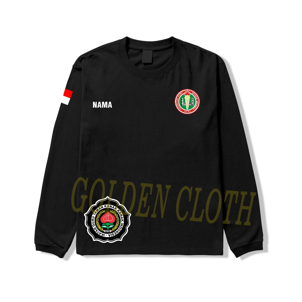 Baju Kaos IGTKI PGRI Guru TK Indonesia Lengan panjang cotton 24S