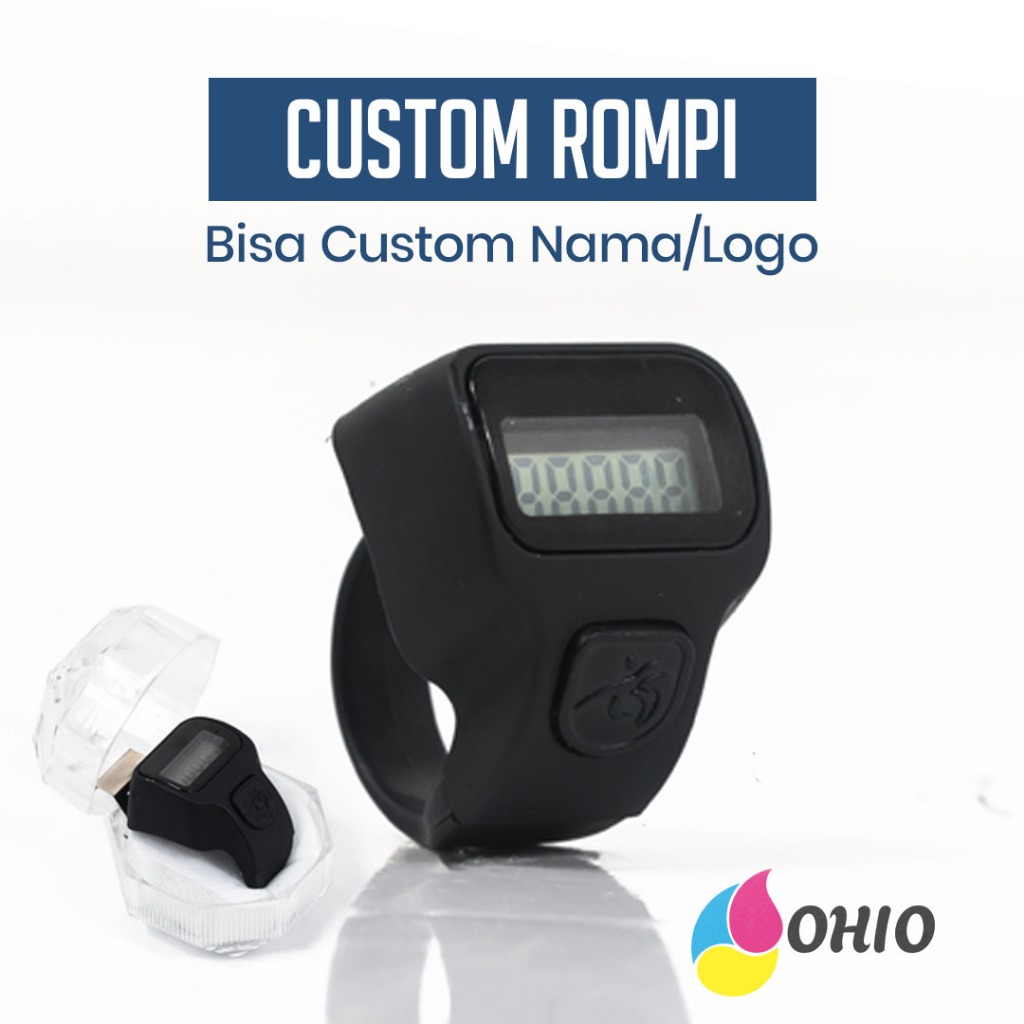 Ohio * Tasbih Digital Hitam Custom I Tasbih Cincin Digital LED I Alat Hitung Dzikir I Tasbih Dzikir 