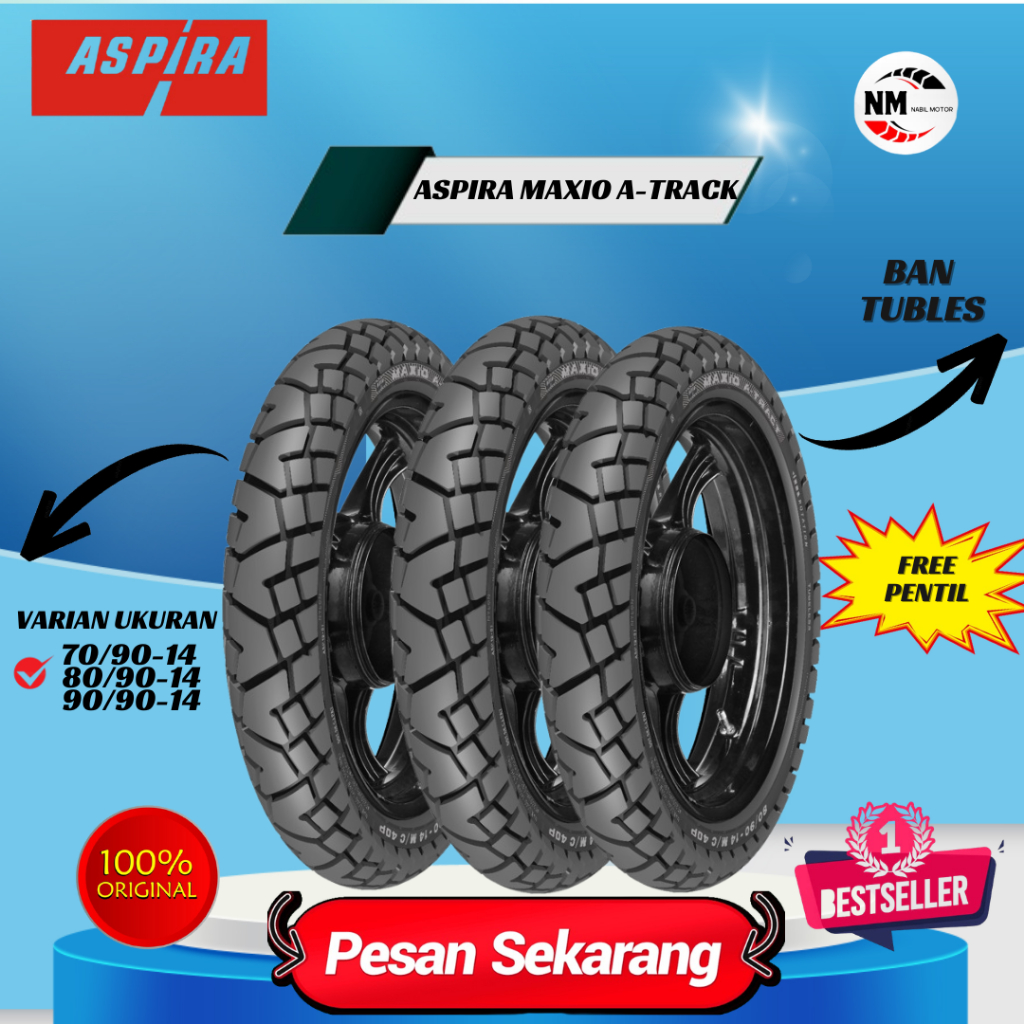 Ban Motor ring 14 Matic Semi trail Aspira Maxio Atract tubeless