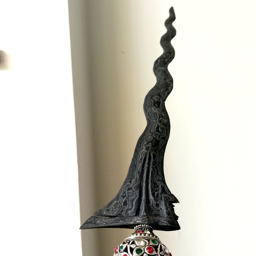 Keris Sepuh Asli Sabuk Inten pamor Untuwalang Warangka Gayaman Solo Iras I Keris Sepuh Jawa Kuno - K