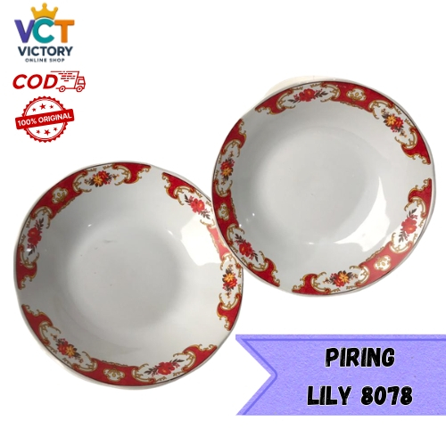 Piring Makan/Piring Makan Keramik Kembang/Piring Makan Keramik Lilia/Piring Makan Lusinan 8078