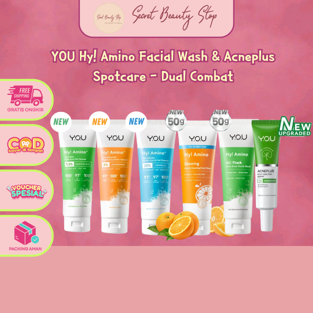 YOU Hy! Amino Facial Wash & Acneplus Spotcare - Dual Combat