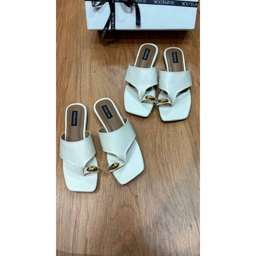 WAPSLOOK | Flat Sandal Cloud White