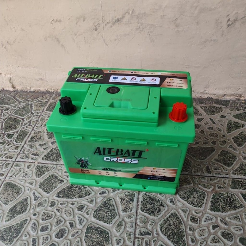 Aki Alt-Batt Cross Maintenance Free LN2 DIN60 56019 12V 60Ah CCA 530 aki untuk mobil Toyota Innova R