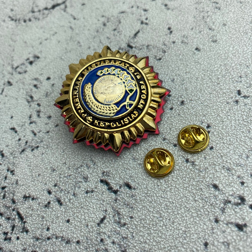 Pin Roda BINMAS POLRI Premium Kuningan Tebal Halus Lencana Atribut BINMAS POLRI POLISI High Quality