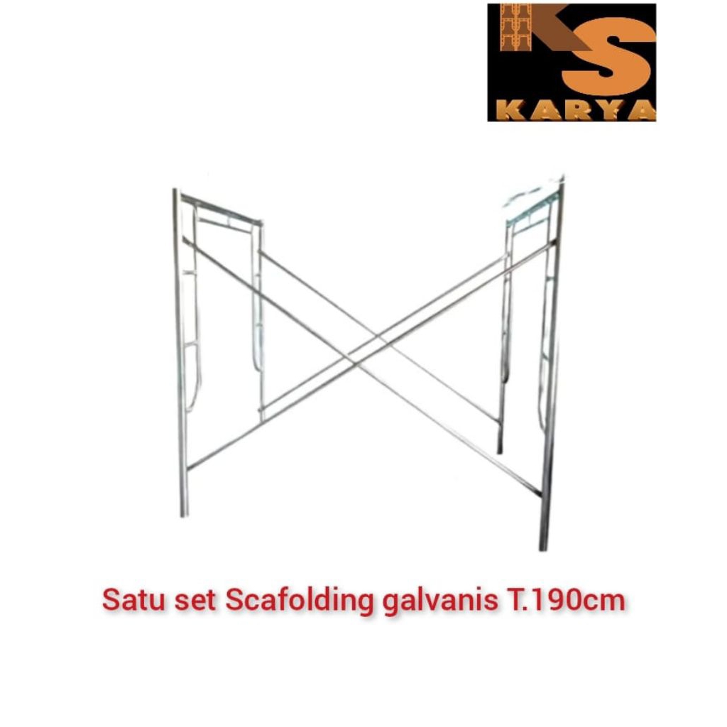 satu set scaffolding galvanis