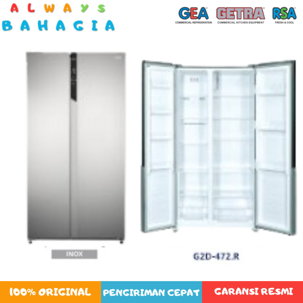 GEA G2D-472 INOX ( 472 L) KULKAS SIDE BY SIDE