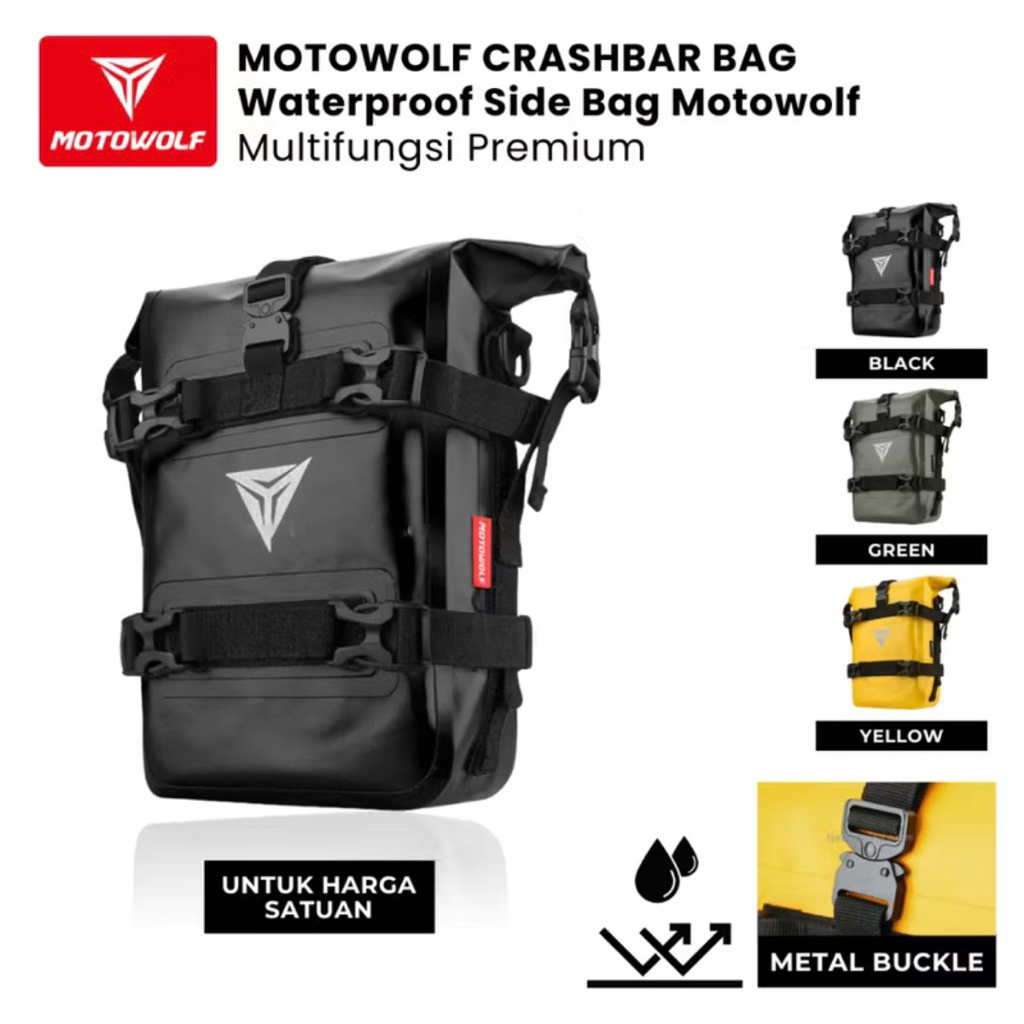 MOTOWOLF CRASHBAR BAG WATERPROOF TAS TOURING MOTOR SIDE BAG