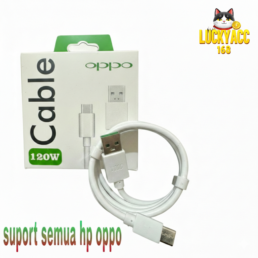 KABEL DATA OPOO 120W SUPERVOOC FAST CHARGING PENGISIAN CEPAT SUPPORT UNTUK SEMUA HP ANDROID