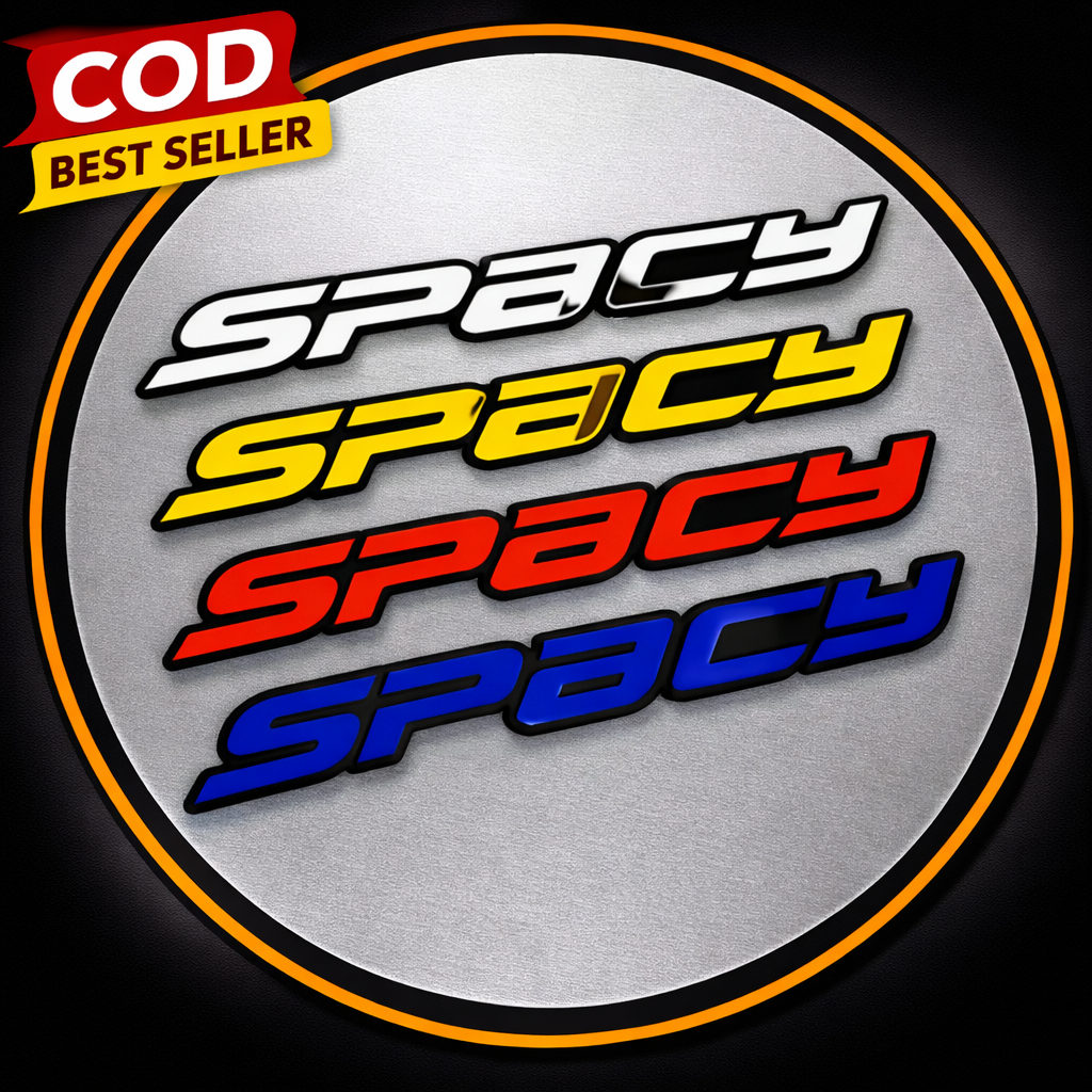 Emblem Spacy 2 PCS Timbul 3D Logo Aksesoris Motor Honda Spacy CP