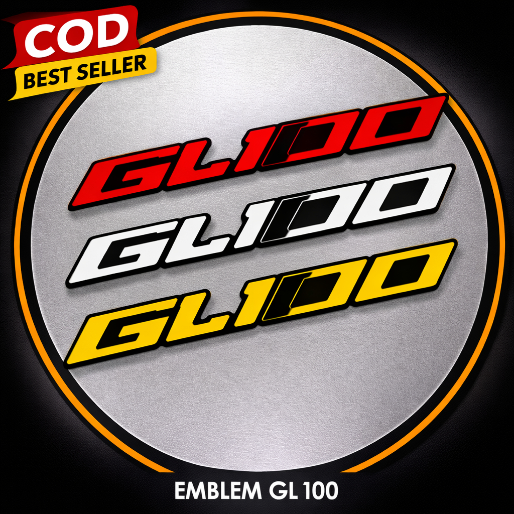 Emblem Akrilik Motor Emblem GL 100 2 PCS Timbul 3D Aksesoris Motor Honda GL 100 CP