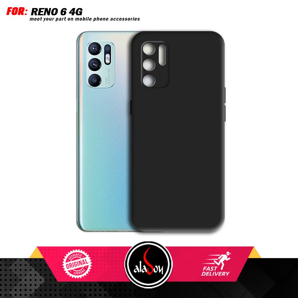 Case Oppo Reno 6 4G Softcase Silicone Premium Black Matte Casing