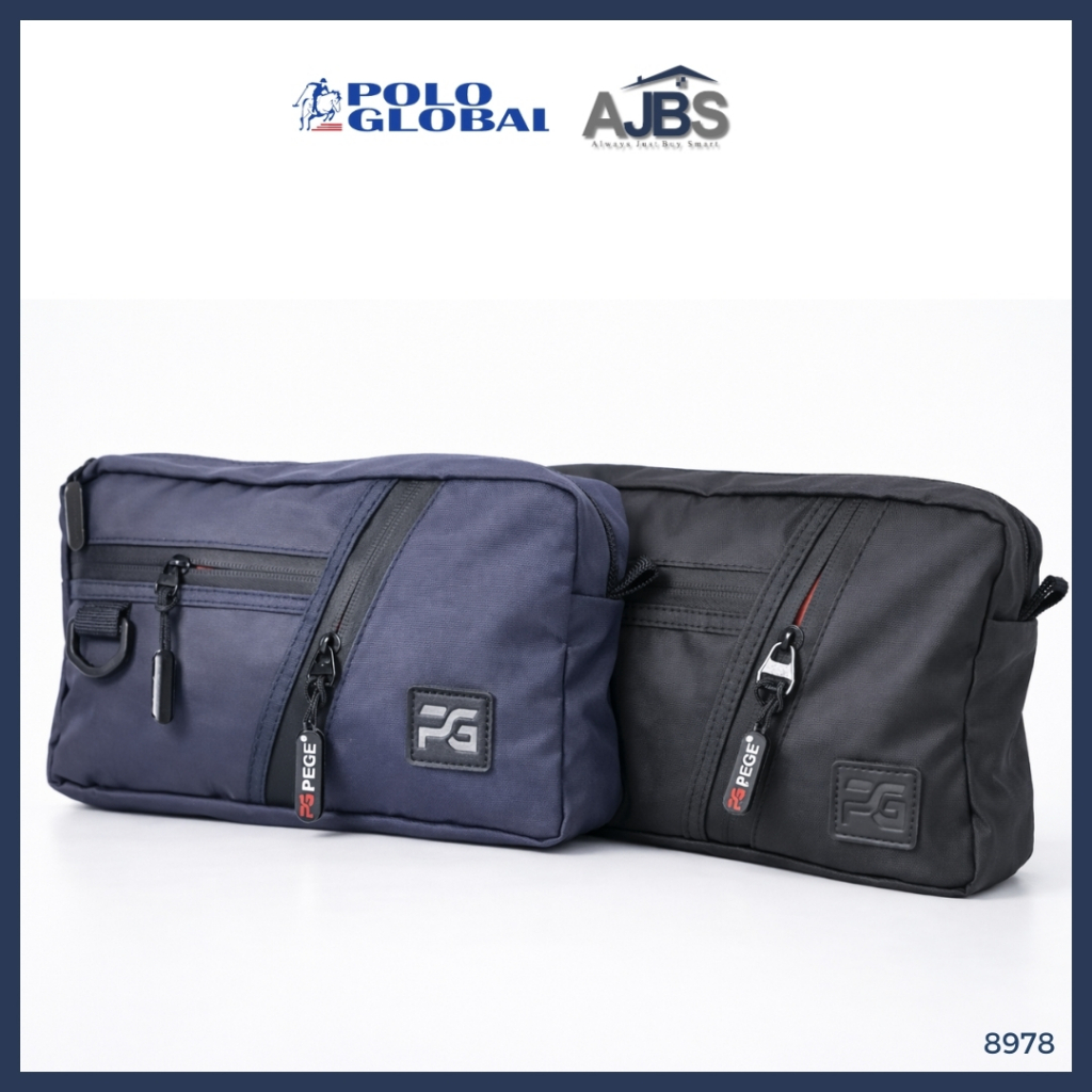 Tas Polo 8978 Mini Sling Bag Pria Simpel - Tas Selempang Pria Waist Bag Pounch Pria Unisex Tas PEGE