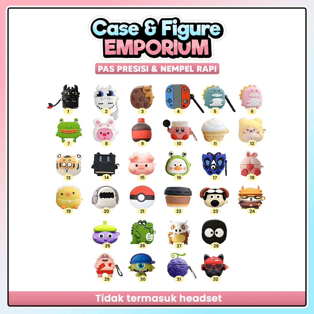 [L] Case WM02 Baseus Encok Earphone Silikon Karakter Kartun WM02 Kode 03 - Cookies Bear