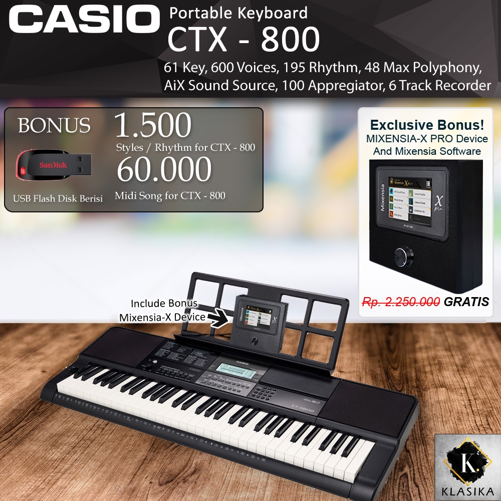 Keyboard Casio CTX-5000 Bundle Hardware Mixensia-X / CT-X5000 CTX5000