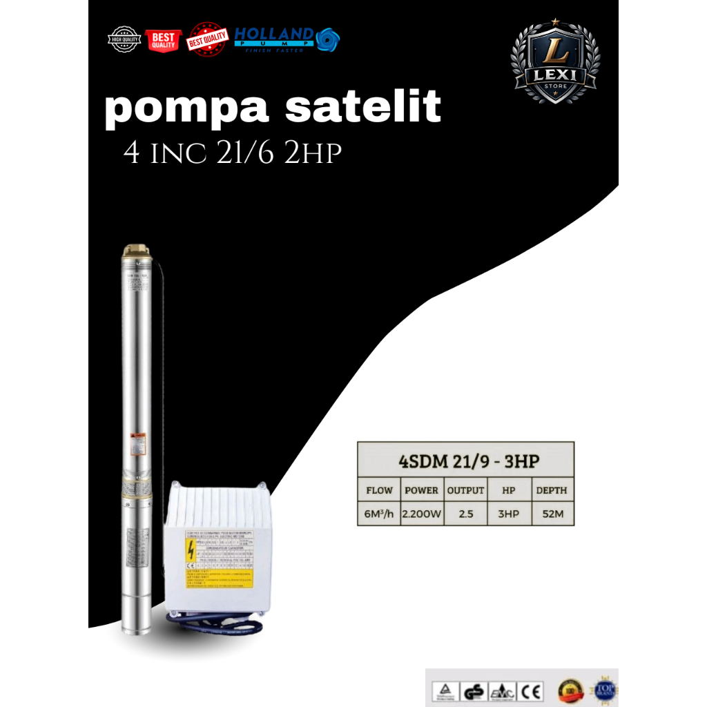 Pompa Celup Air Submersible/ pompa sibel Holland Pump Casing 4 inch 21/9 3HP Non Kabel