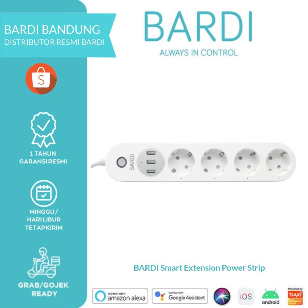 BARDI Smart Extension Power Strip Wifi Stop Kontak Socket Colokan Wireless Pintar