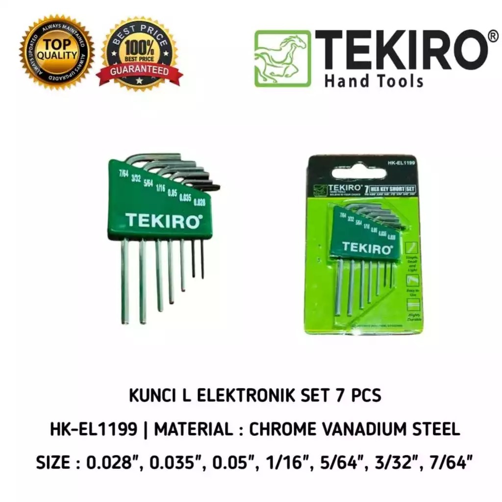 Set Kunci L Elektronik Mini Isi 7 pcs Jam Handphone Notebook Vanadium Electro Hex Key TEKIRO Tekiro 