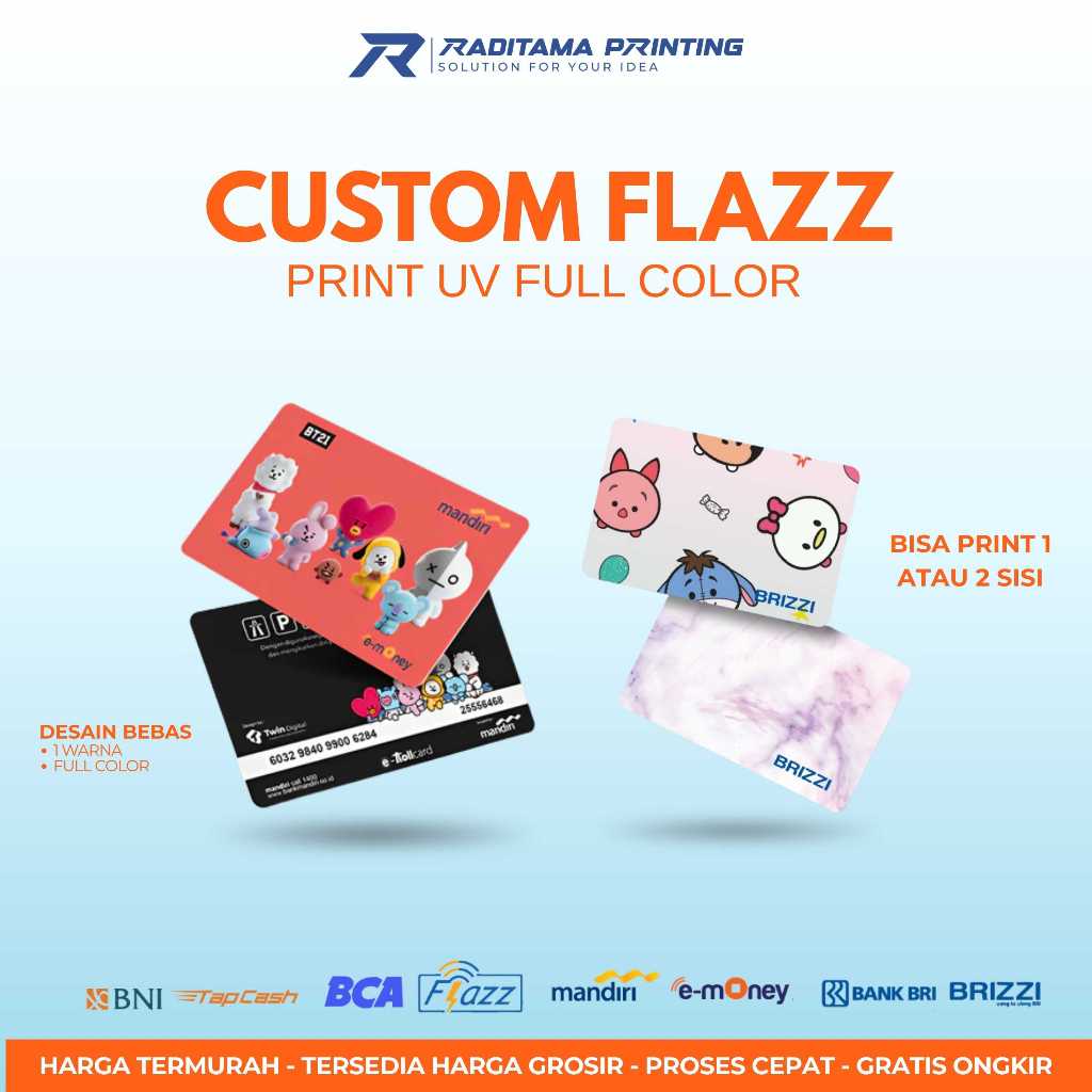 CUSTOM FLAZZ BCA UV PRINT KARTU ELEKTRONIK FLAZZ BCA GEN 2