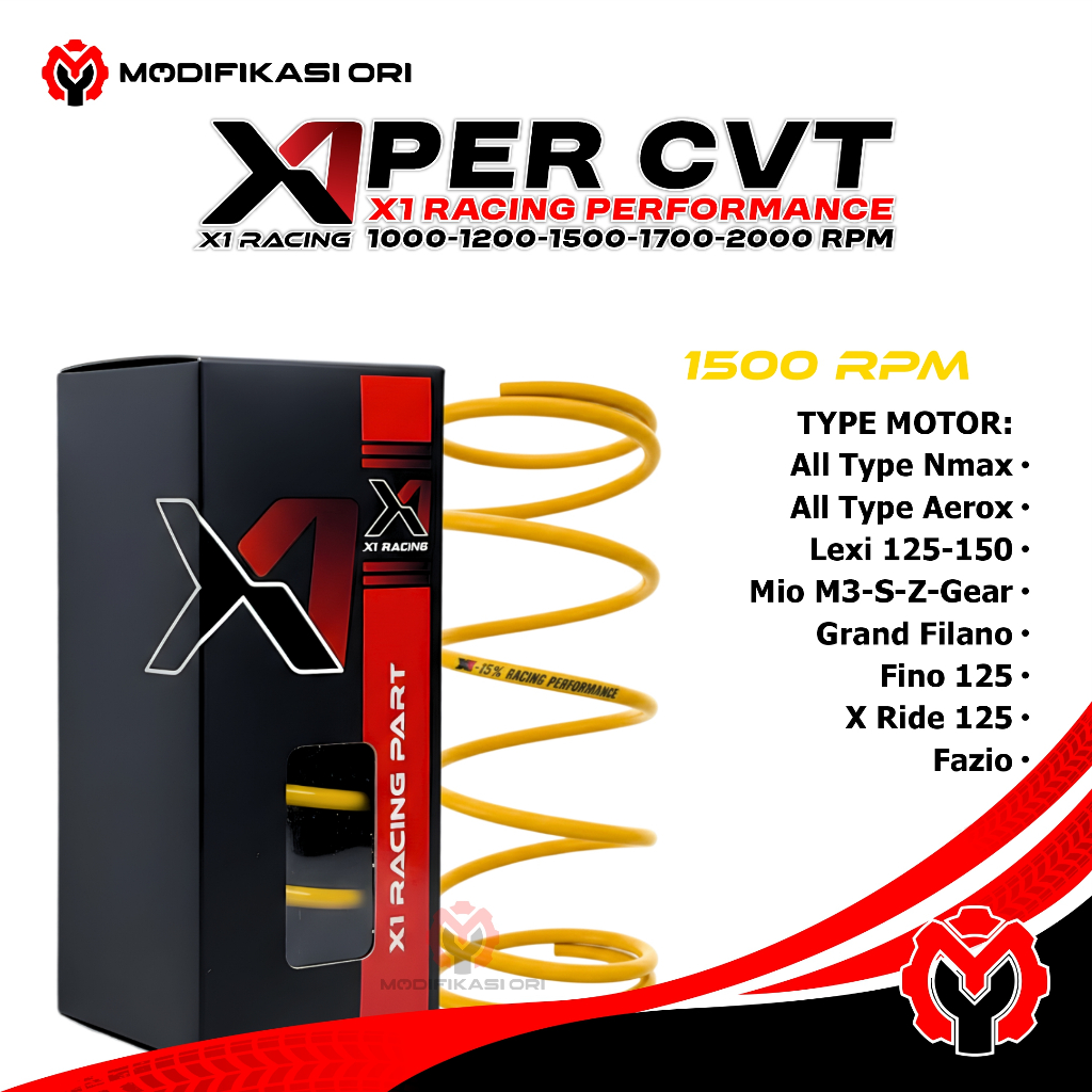 PER CVT 1000 RPM X1 RACING - YAMAHA NMAX AEROX LEXI FAZIO FILANO MIO 125 - FINO 125 - MODIFIKASI ORI