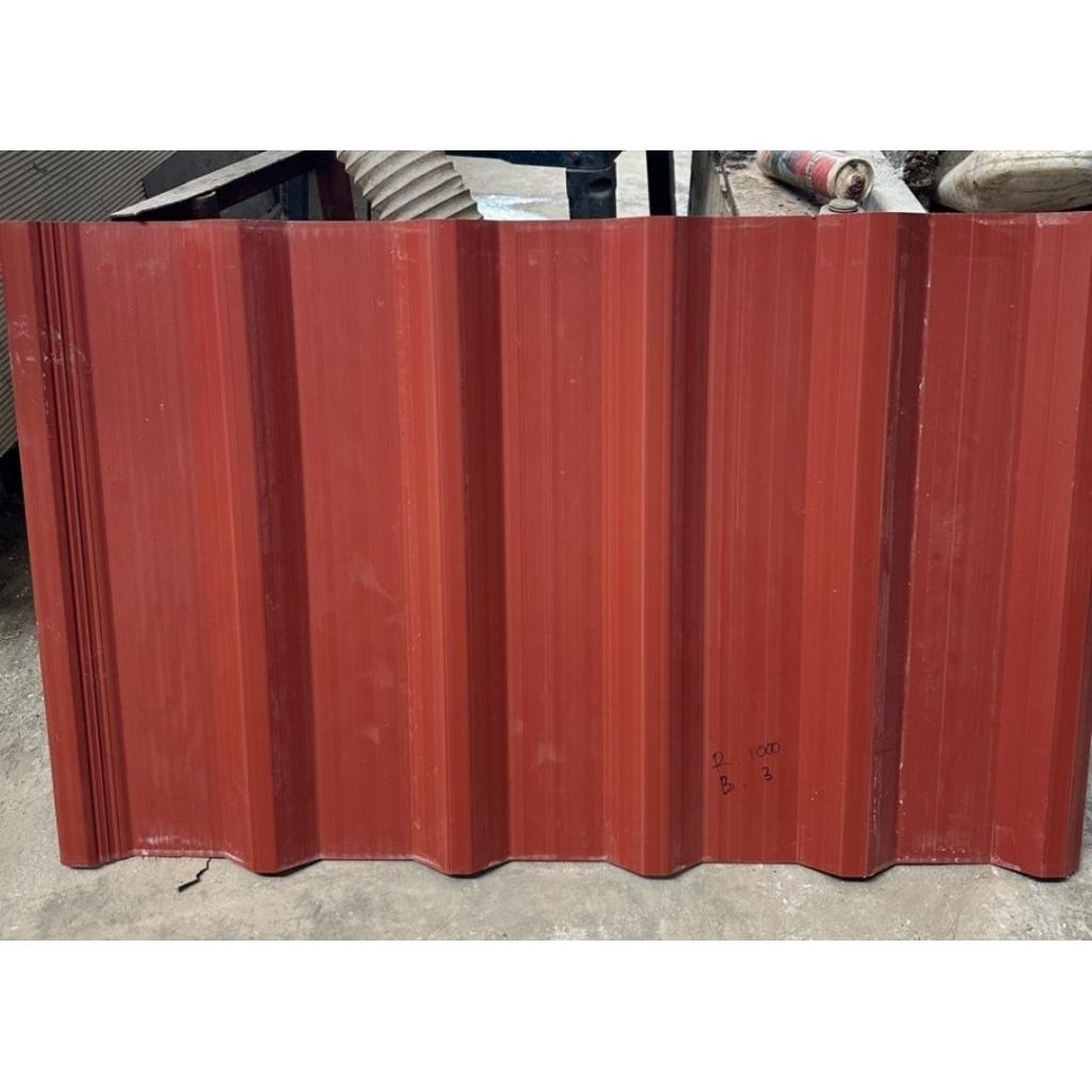 Atap UPVC warna merah double layer lebar efektif 860 (spec sama persis dengan merk Alderon)
