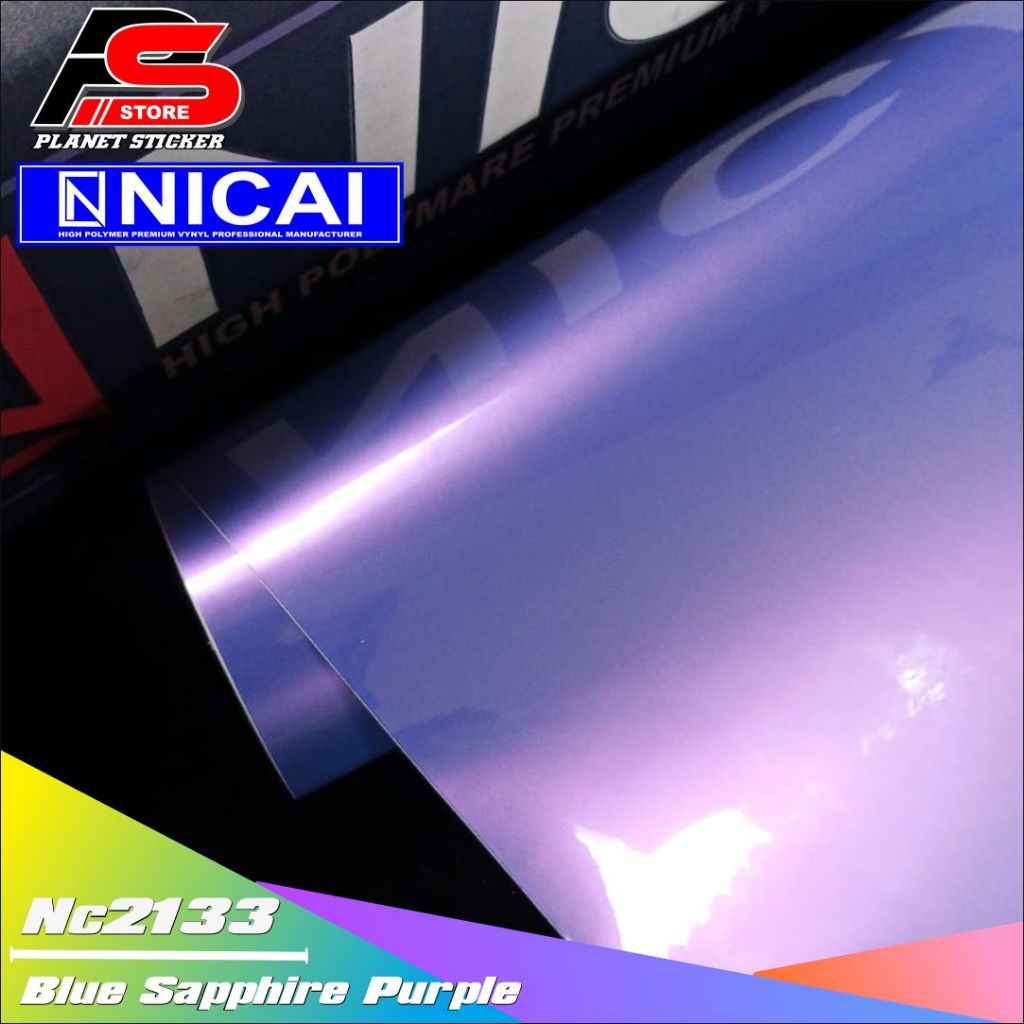 Promo belanja 1Roll Free Souvenir Jearsy NiCAI Sticker skotlite Magic Candy Blue Sapphire Purple Nic