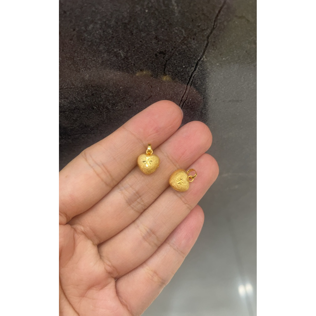 terbaru joseanshop Liontin emas asli model hati terbaru love pink