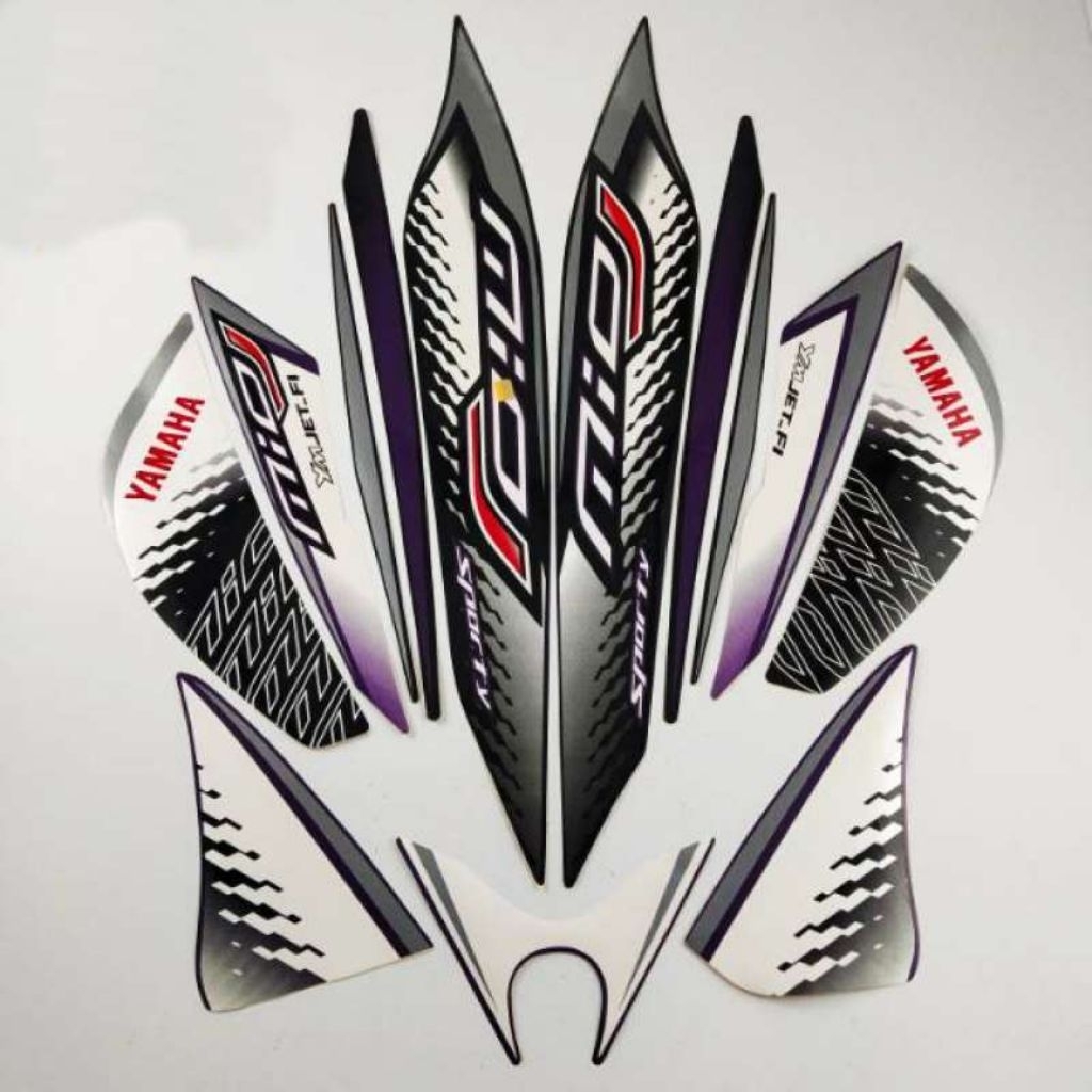 Striping stiker body motor Yamaha Mio J 2013 2014 stiker list bodi motor mio j tahun 2013-2014