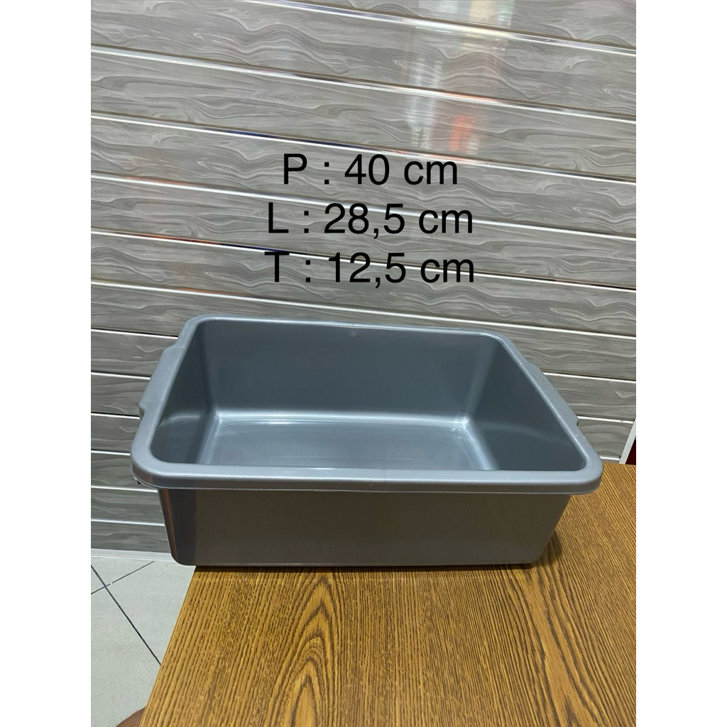 Bak plastik wadah pub untuk kucing / baskom segi silver / wadah segi ukuran M (MYPLAST)