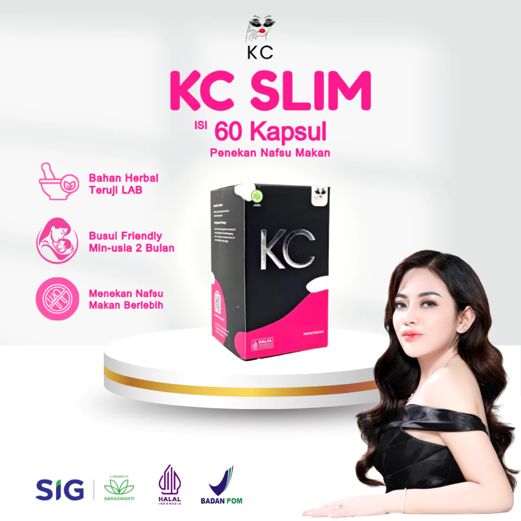 KC SLIM Pelangsing Alami - Vitamin Diet Penurun Berat Badan Teruji SIG & BPOM - Kapsul Diet Herbal A