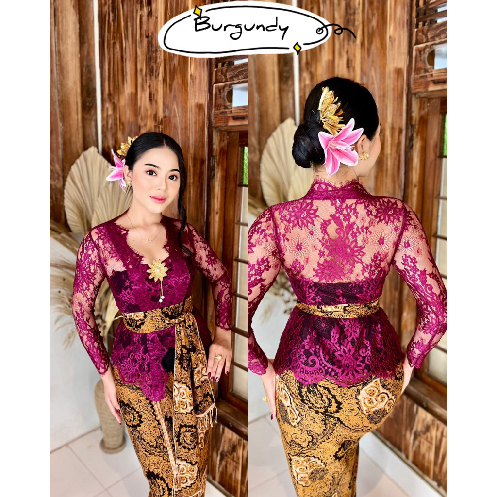 kebaya jadi metalik glossy matahari(kebaya saja)