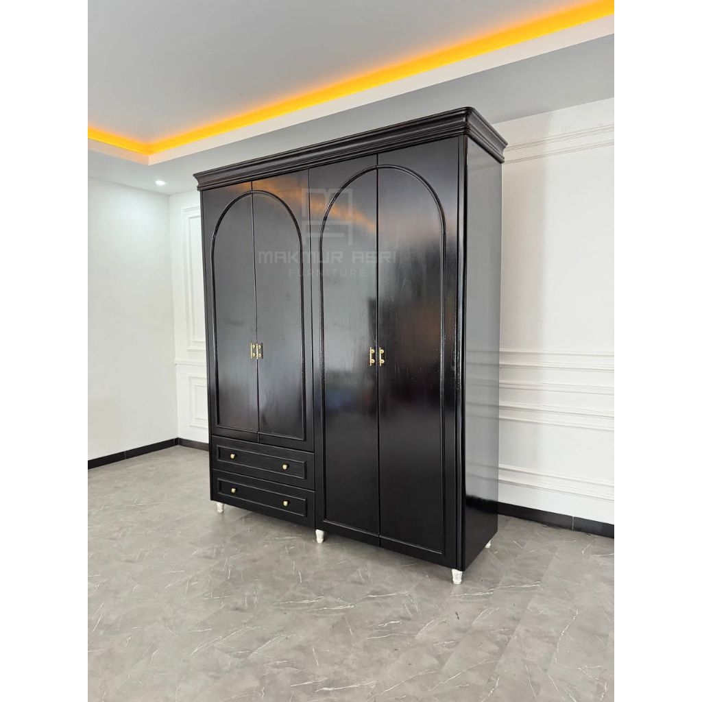 Lemari Pintu 4 Minimalis Kayu Jati Mewah
