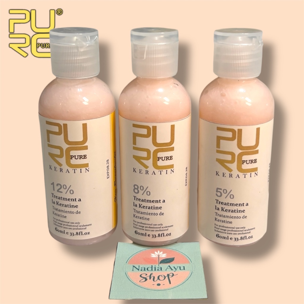 Pelurus Rambut Keratin Purc Pure Treatment 12% 8% 5% 60ML haircare smoothing Perawatan rambut