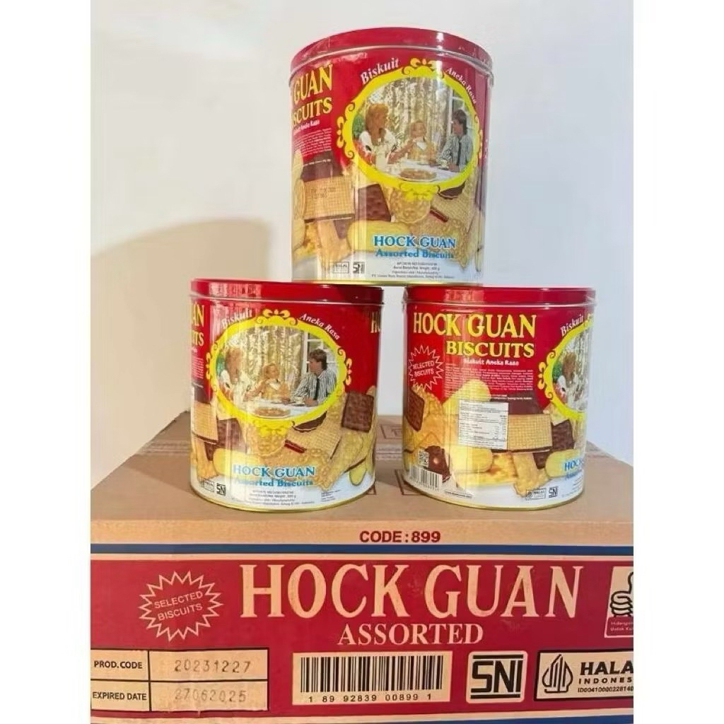 ( 6 Kaleng / KARTON ) UBM Hockguan Biskuit Kaleng Bulat 650gr