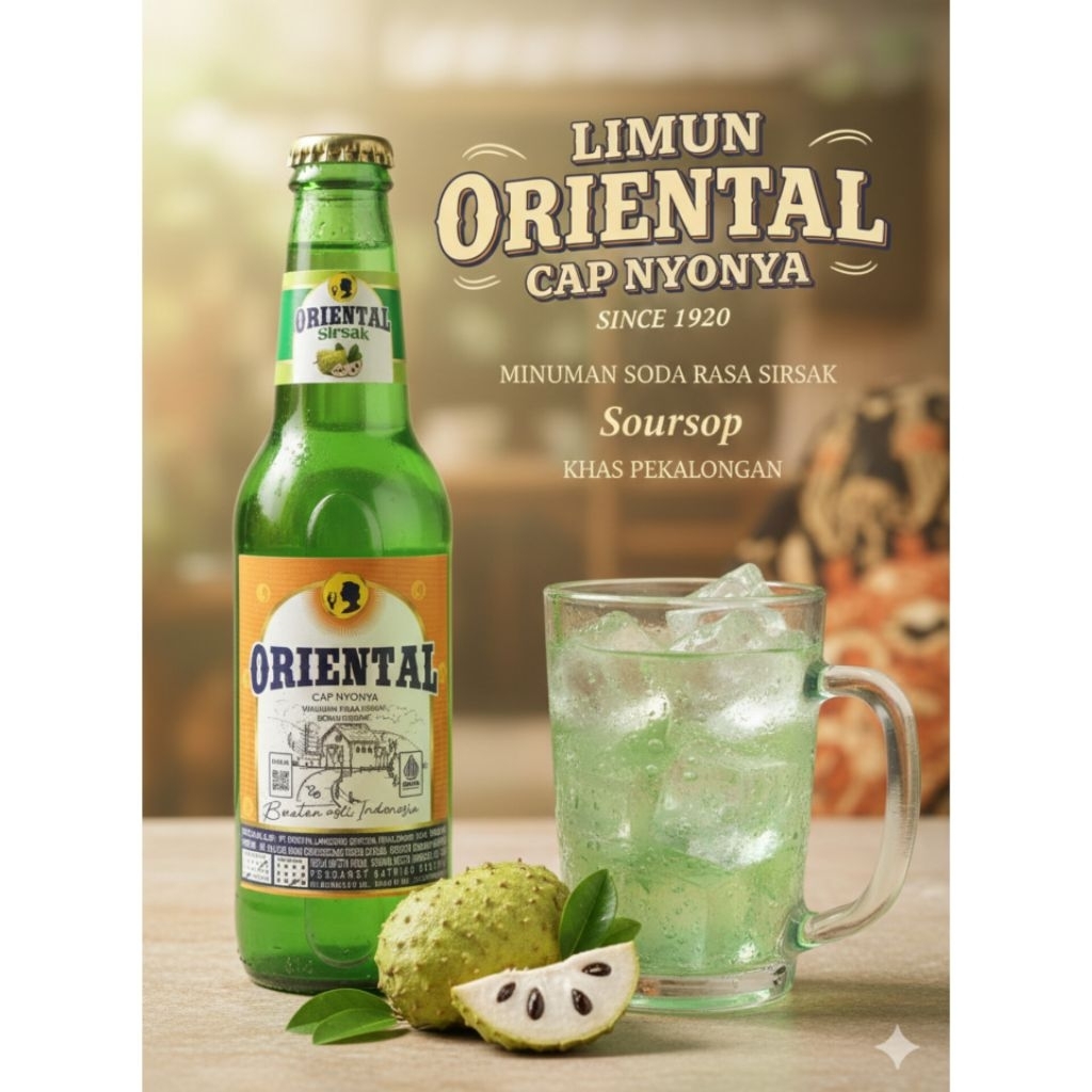 LIMUN ORIENTAL Soursop (Sirsak) 300ml - Minuman Soda Pekalongan - Minuman Jadul