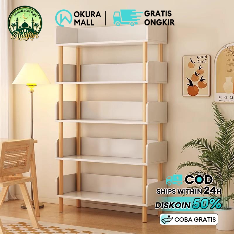 Rak Buku Kayu 6 Susun Rak Susun Kayu Rak Buku Penyimpanan Rak Susun Penyimpanan Praktis