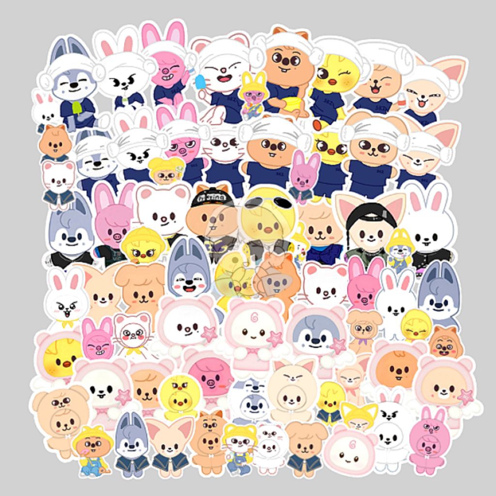 ISI 50 PCS STICKER STICKERS STIKER CHROMO BONTAX VINLY SKZOO STRAY KIDS STRAYKIDS SKZ STAY WITH YOUR