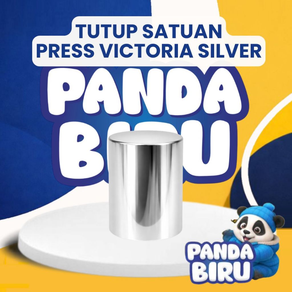 Tutup Botol Parfum Full Press Pump Press Victoria Silver 1pcs - Cap Bottle Perfume Kaca - Panda Biru