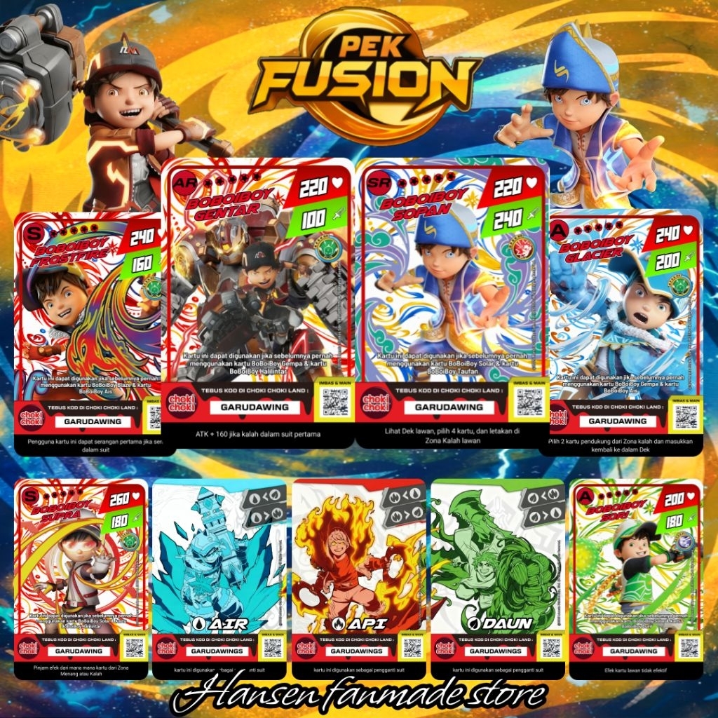 (DIY FANMADE) Kartu BoBoiBoy Fanmade Pek Fusion