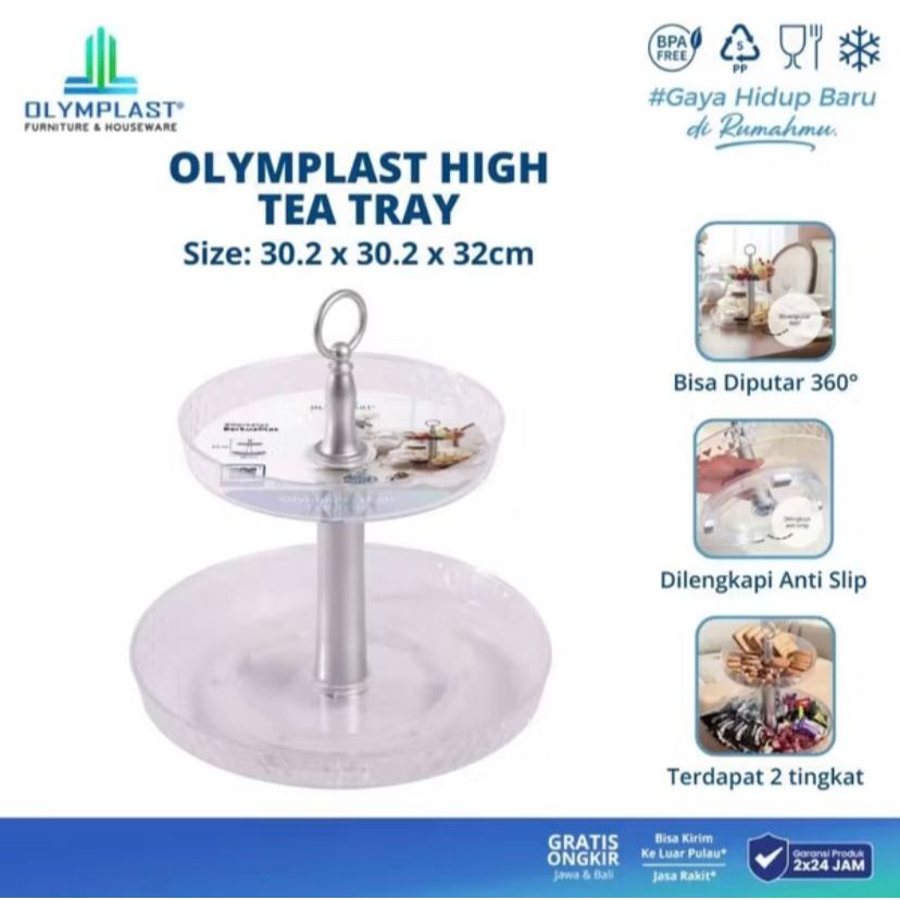 PIRING KUE OLYMPLAST SUSUN 2 OHTT HIGH TEA TRAY