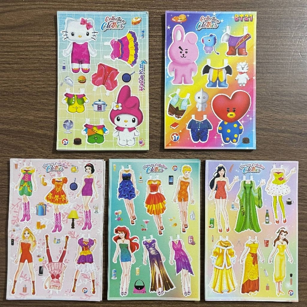 50 Lembar Baju Bajuan Kecil (Isi Mix) BP/Bongkar Pasang Kertas Kecil Ukuran 11 x 16 cm Grosir Murah