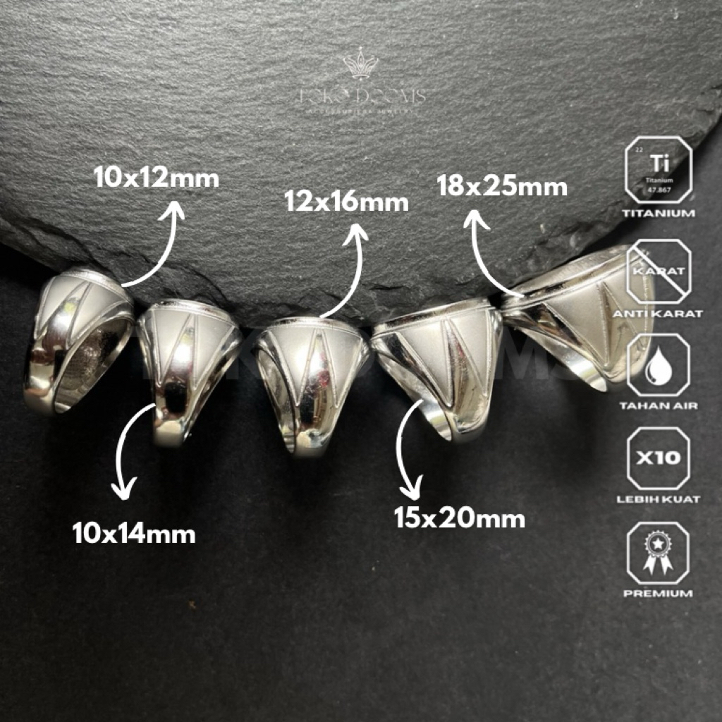 ring cincin doff model W [TITANIUM] 10x12 10x14 12x16 15x20 18x25 super premium halus elegan dan mew